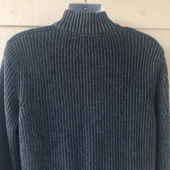 Bass Size L/G Men's Long Sleeve 1/4 Zip Heather Blue Sweater - Picture 8 of 14